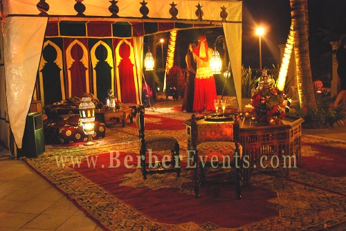 Moroccan Themed Party: Authentic Moroccan Dining Table and Golden Velvet Chairs